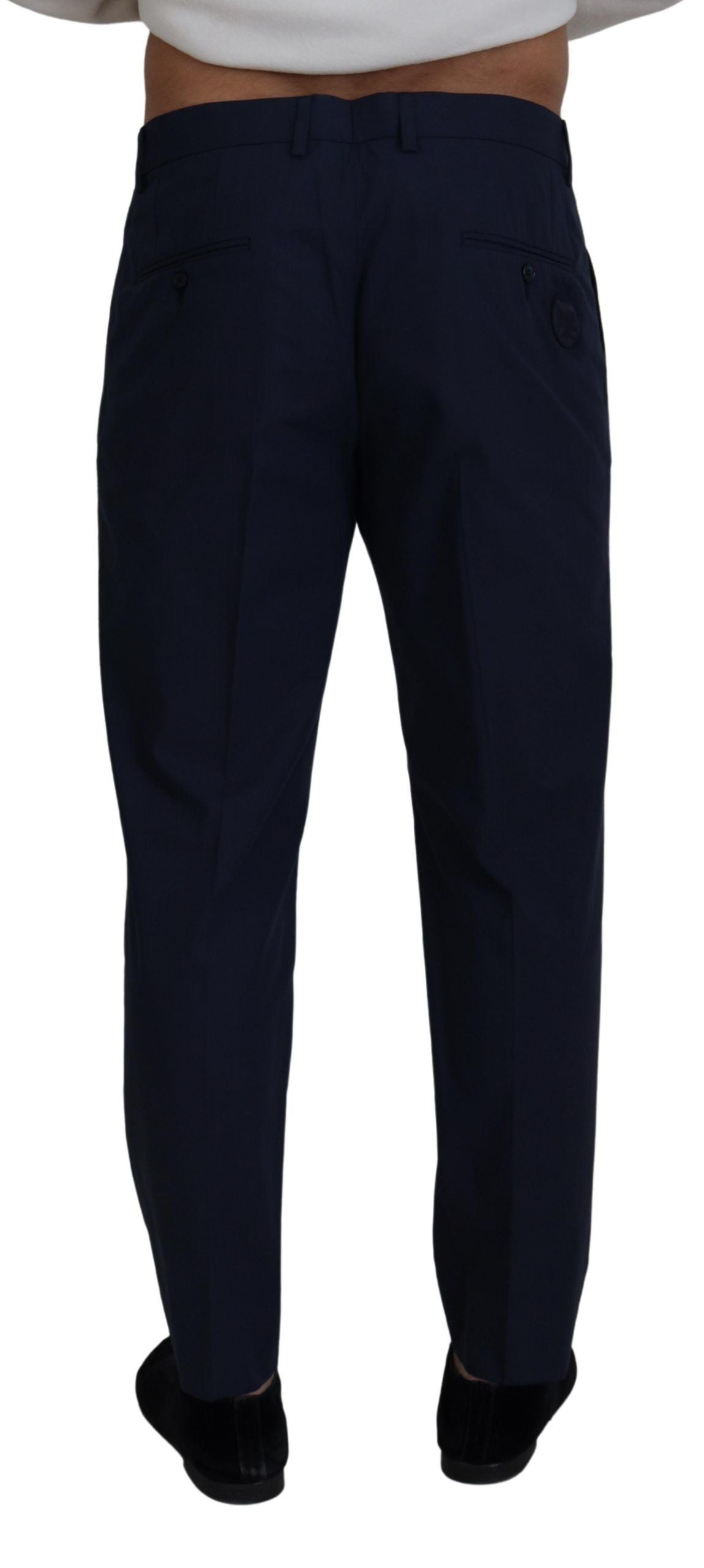 Chinos elegantes de corte entallado en azul