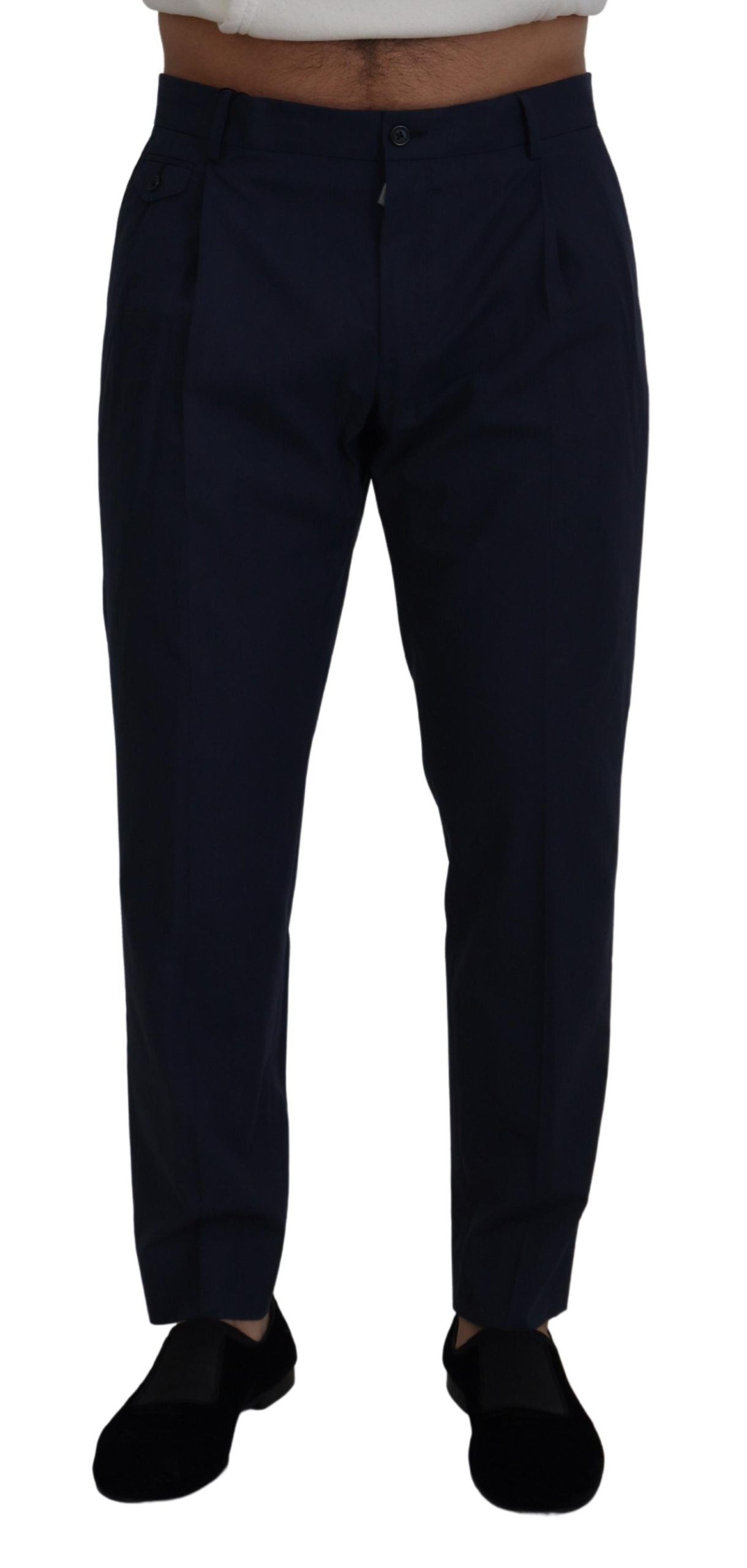 Chinos elegantes de corte entallado en azul