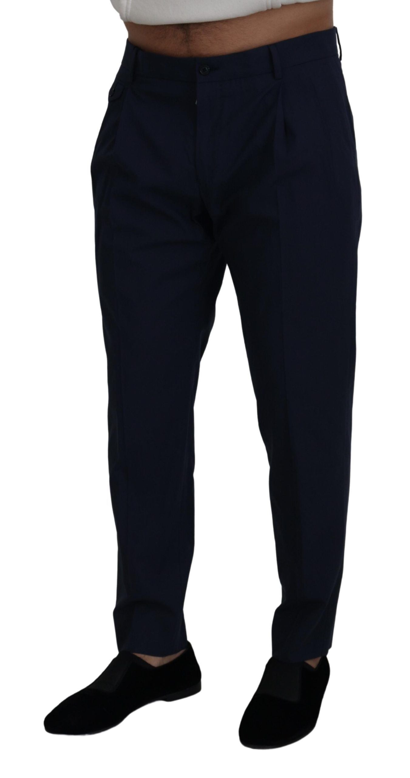 Chinos elegantes de corte entallado en azul