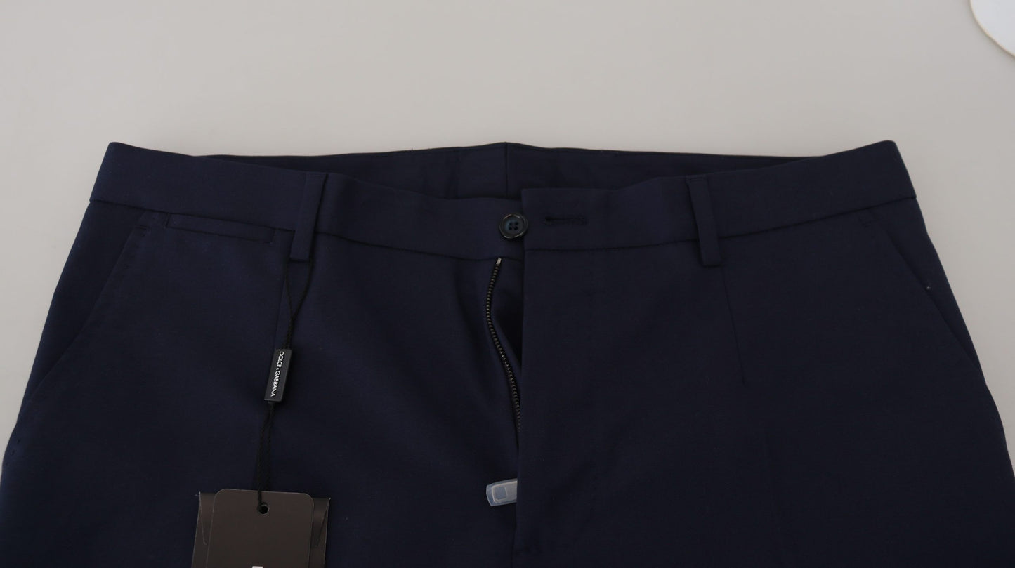 Pantalones de vestir azules elegantes de corte entallado