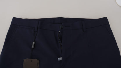 Pantalones de vestir azules elegantes de corte entallado