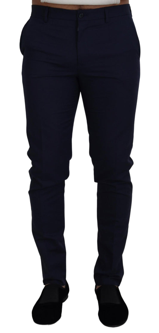 Pantalones de vestir azules elegantes de corte entallado