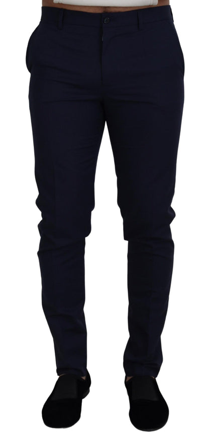 Pantalones de vestir azules elegantes de corte entallado