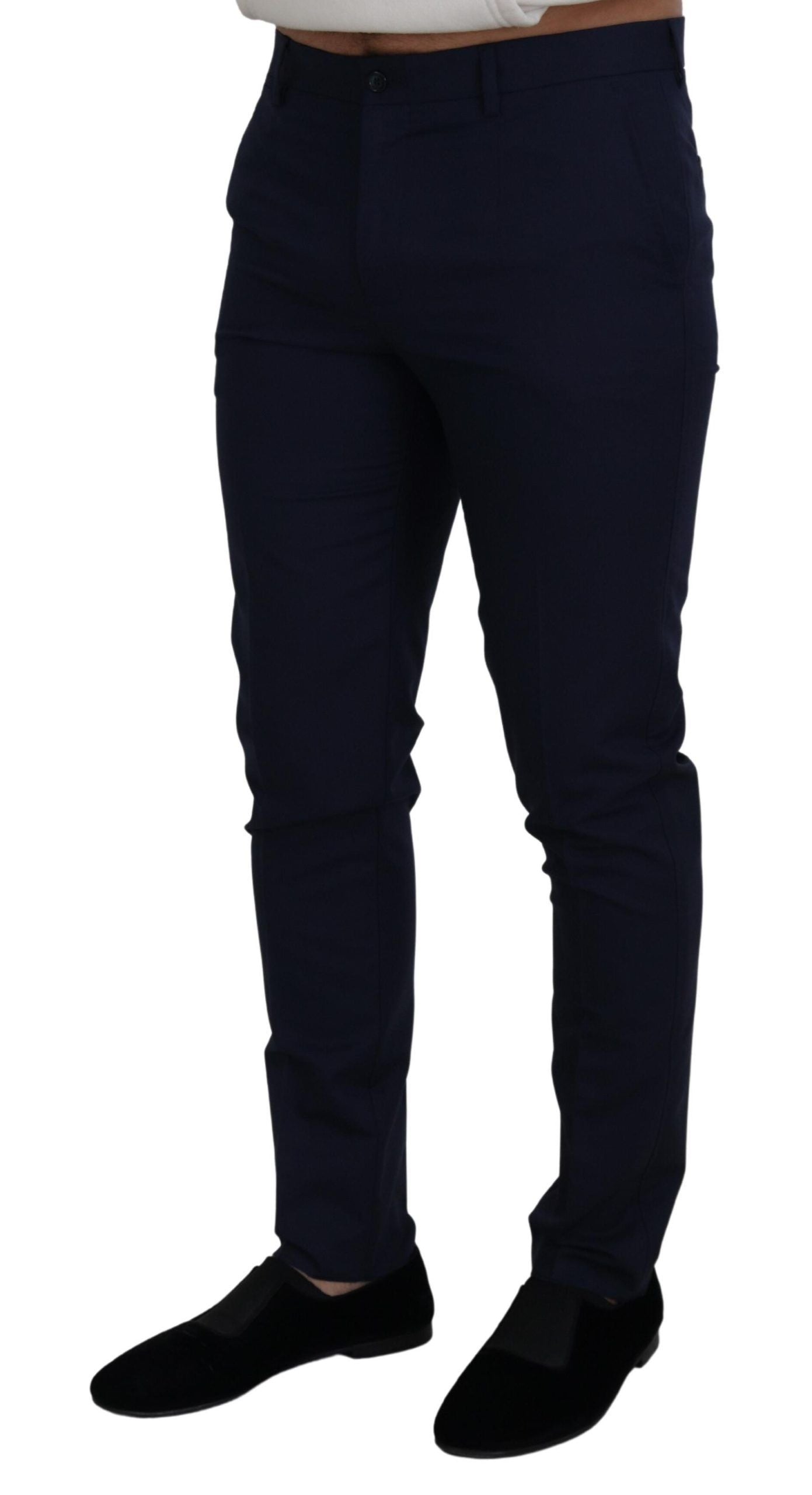 Pantalones de vestir azules elegantes de corte entallado