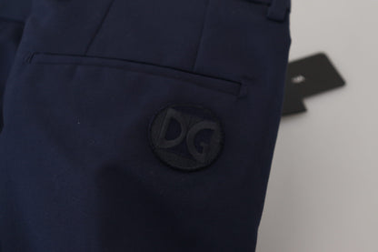 Pantalones de vestir azules elegantes de corte entallado