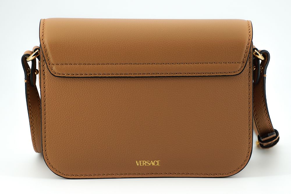 Elegante bolso de hombro de piel de becerro en color marrón