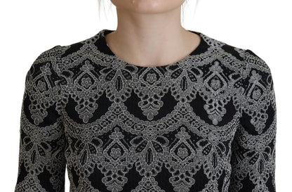 Elegante vestido recto ajustado de jacquard