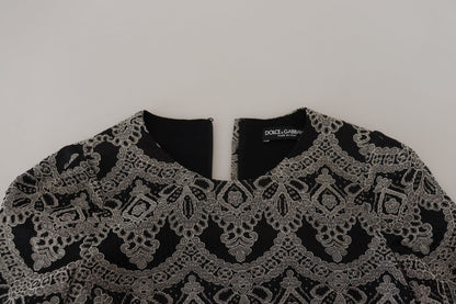 Elegante vestido recto ajustado de jacquard