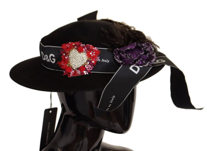Elegante sombrero negro de ala ancha