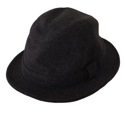 Elegante sombrero trilby gris de lana y cachemira