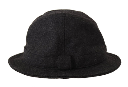 Elegante sombrero trilby gris de lana y cachemira