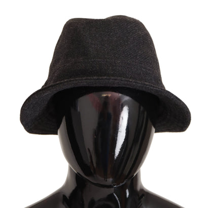 Elegante sombrero trilby gris de lana y cachemira