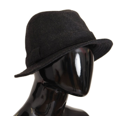 Elegante sombrero trilby gris de lana y cachemira