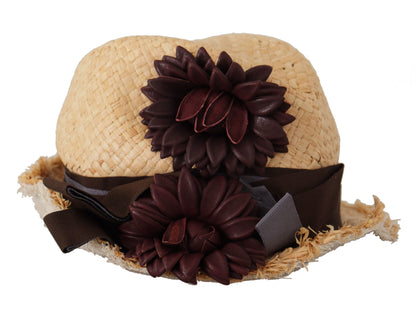 Elegante sombrero de pescador con estampado floral en amarillo brillante