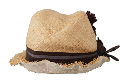 Elegante sombrero de pescador con estampado floral en amarillo brillante