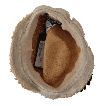 Elegante sombrero de pescador con estampado floral en amarillo brillante