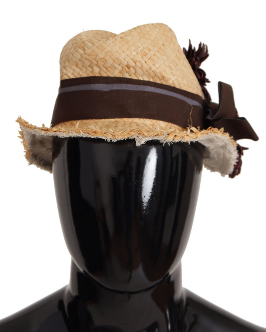 Elegante sombrero de pescador con estampado floral en amarillo brillante