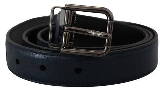 Cinturón elegante de cuero azul oscuro