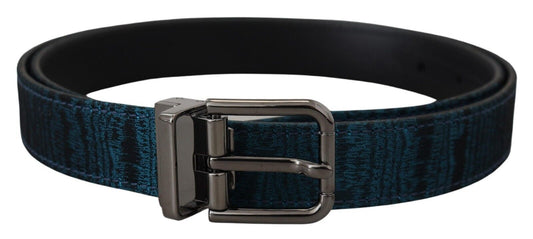 Elegante cinturón de diseño en jacquard azul