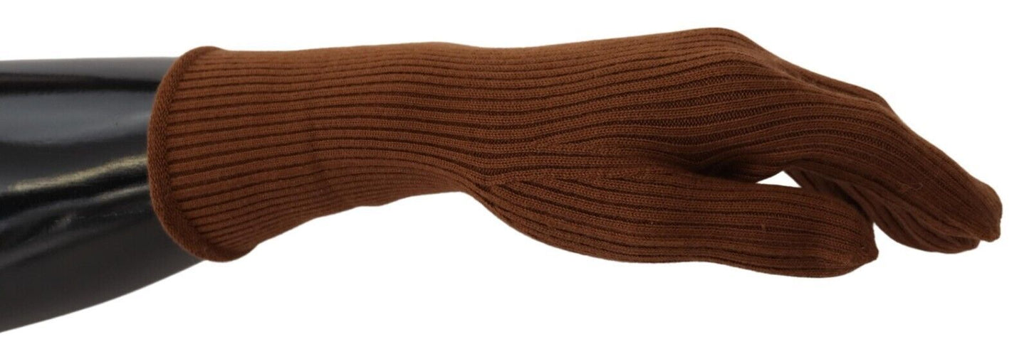 Elegantes guantes de invierno de cachemira marrón