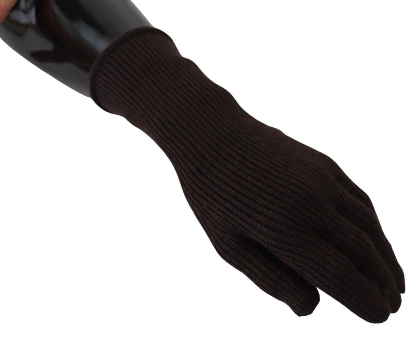 Guantes elegantes de seda y cachemira marrón