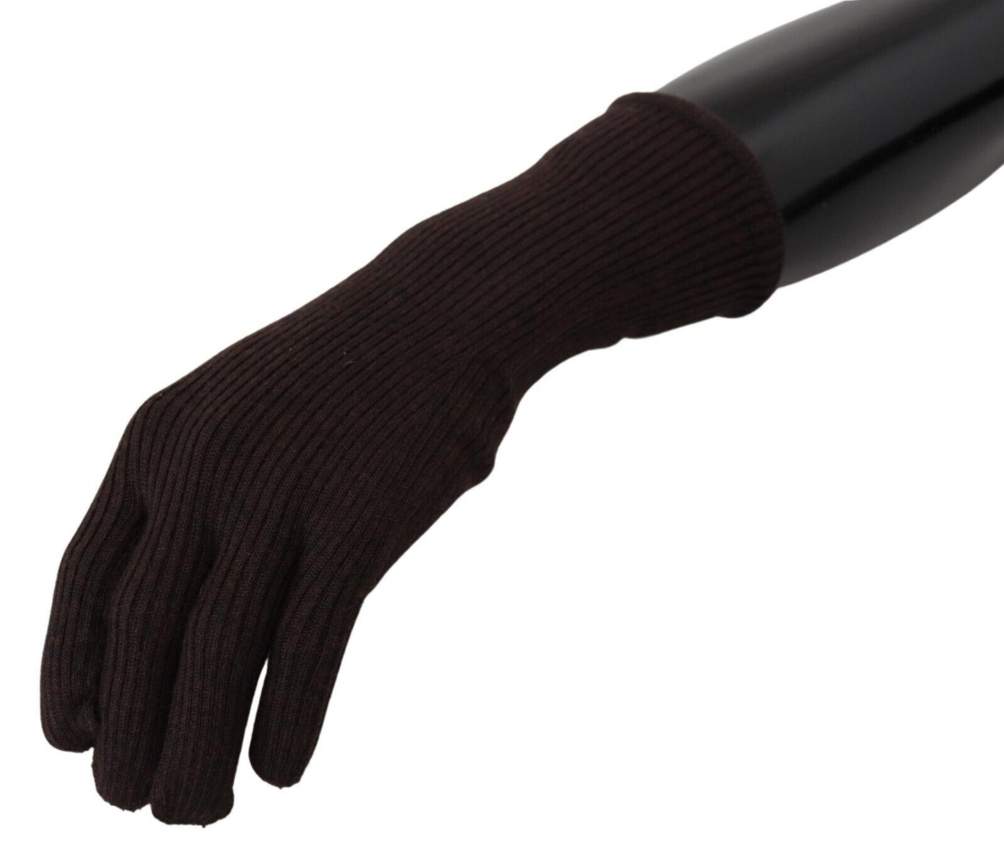 Guantes elegantes de seda y cachemira marrón