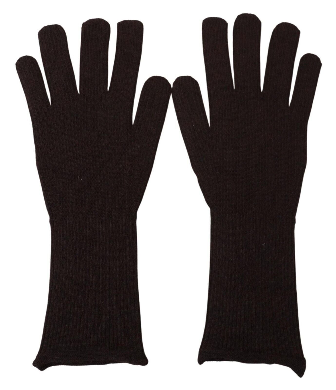 Guantes elegantes de seda y cachemira marrón