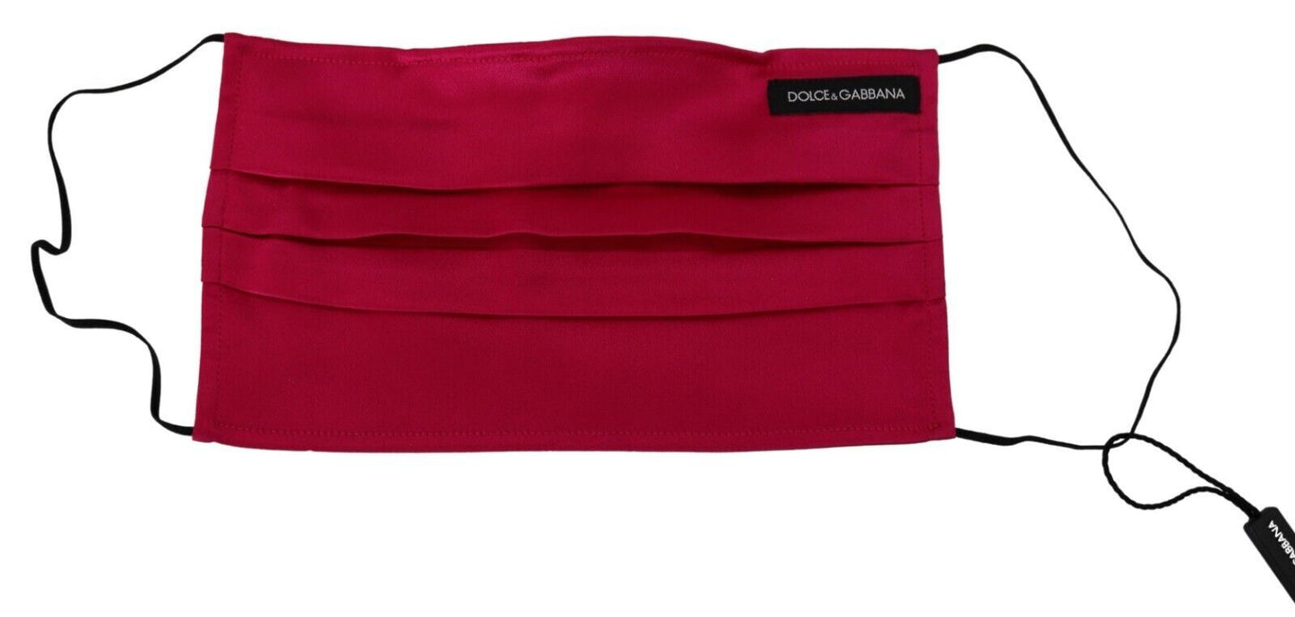 Mascarilla facial plisada de algodón rojo elegante