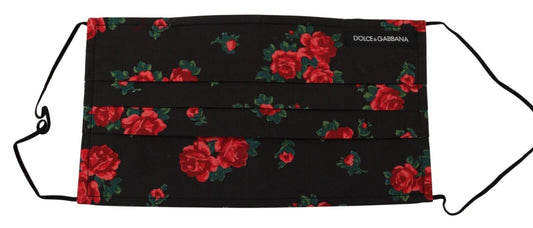 Mascarilla facial plisada de algodón con estampado floral elegante