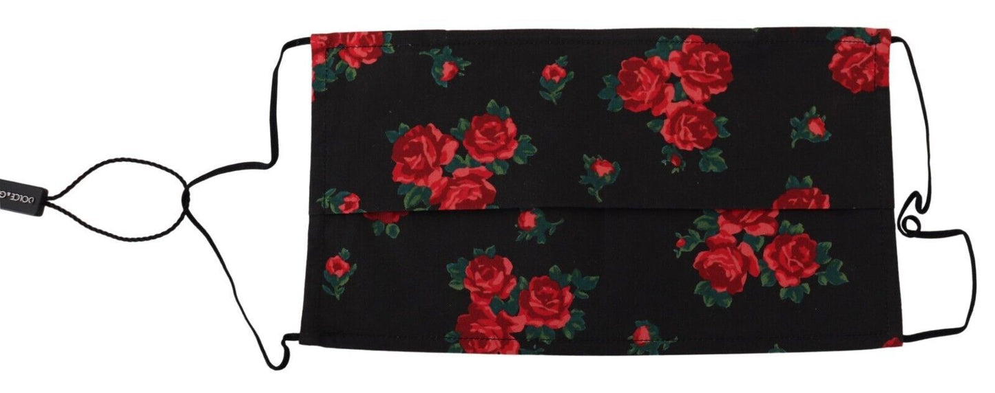 Mascarilla facial plisada de algodón con estampado floral elegante