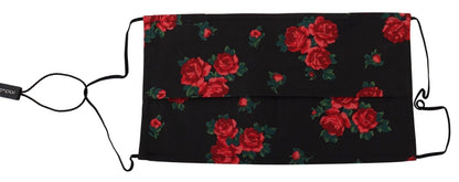 Mascarilla facial plisada de algodón con estampado floral elegante