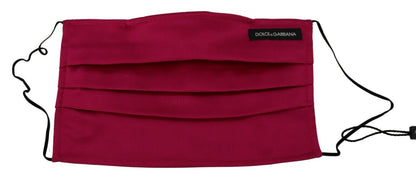 Mascarilla facial elegante de seda plisada color granate