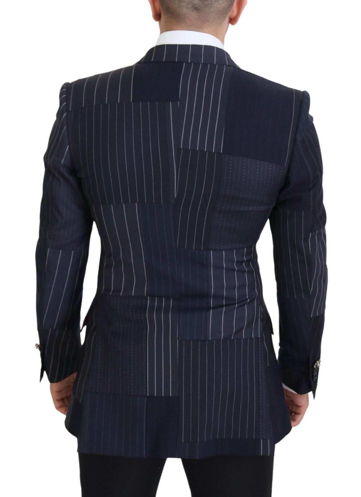 Blazer azul marino cruzado de corte entallado