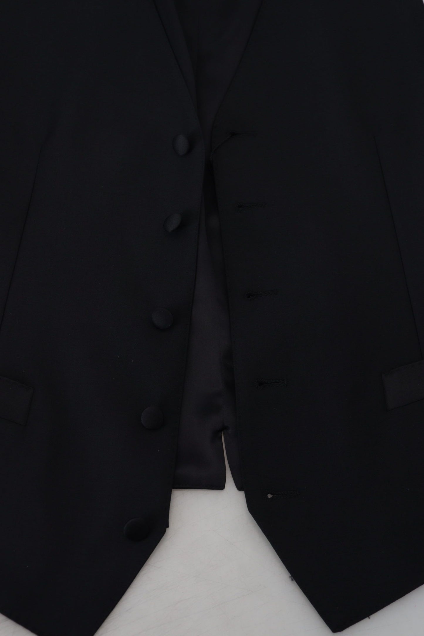 Elegante chaleco negro de un solo pecho