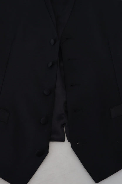 Elegante chaleco negro de un solo pecho