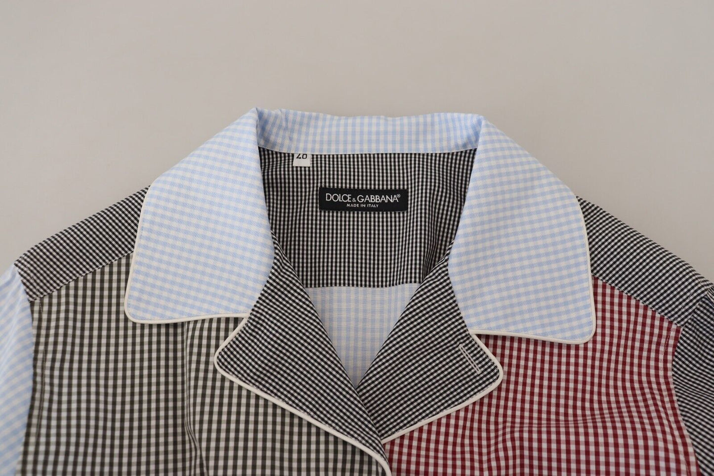 Camisa de dormir de algodón multicolor con botones
