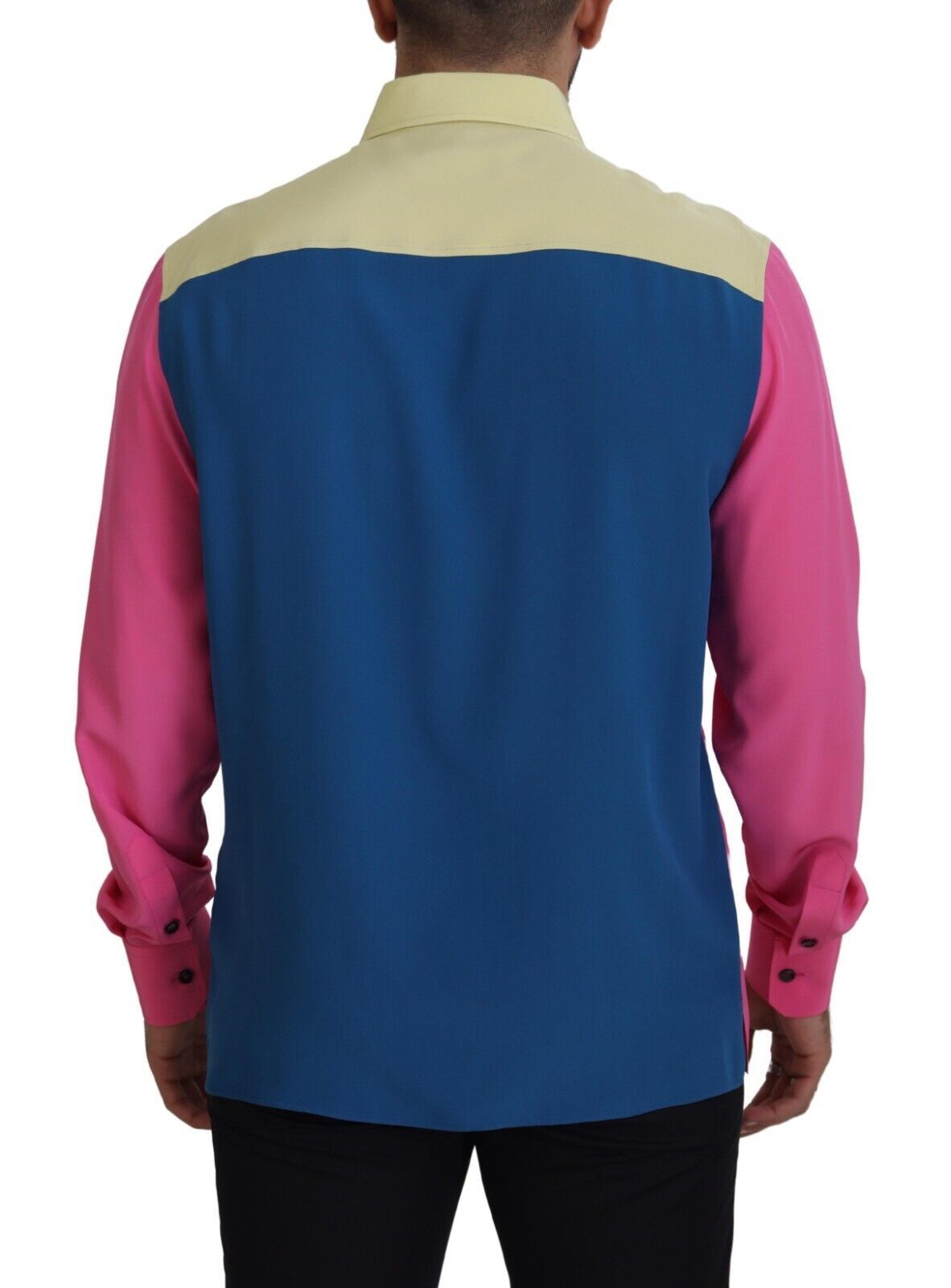 Camisa elegante de seda multicolor con botones