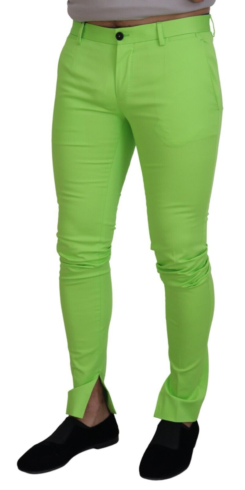 Elegantes chinos de algodón verde claro