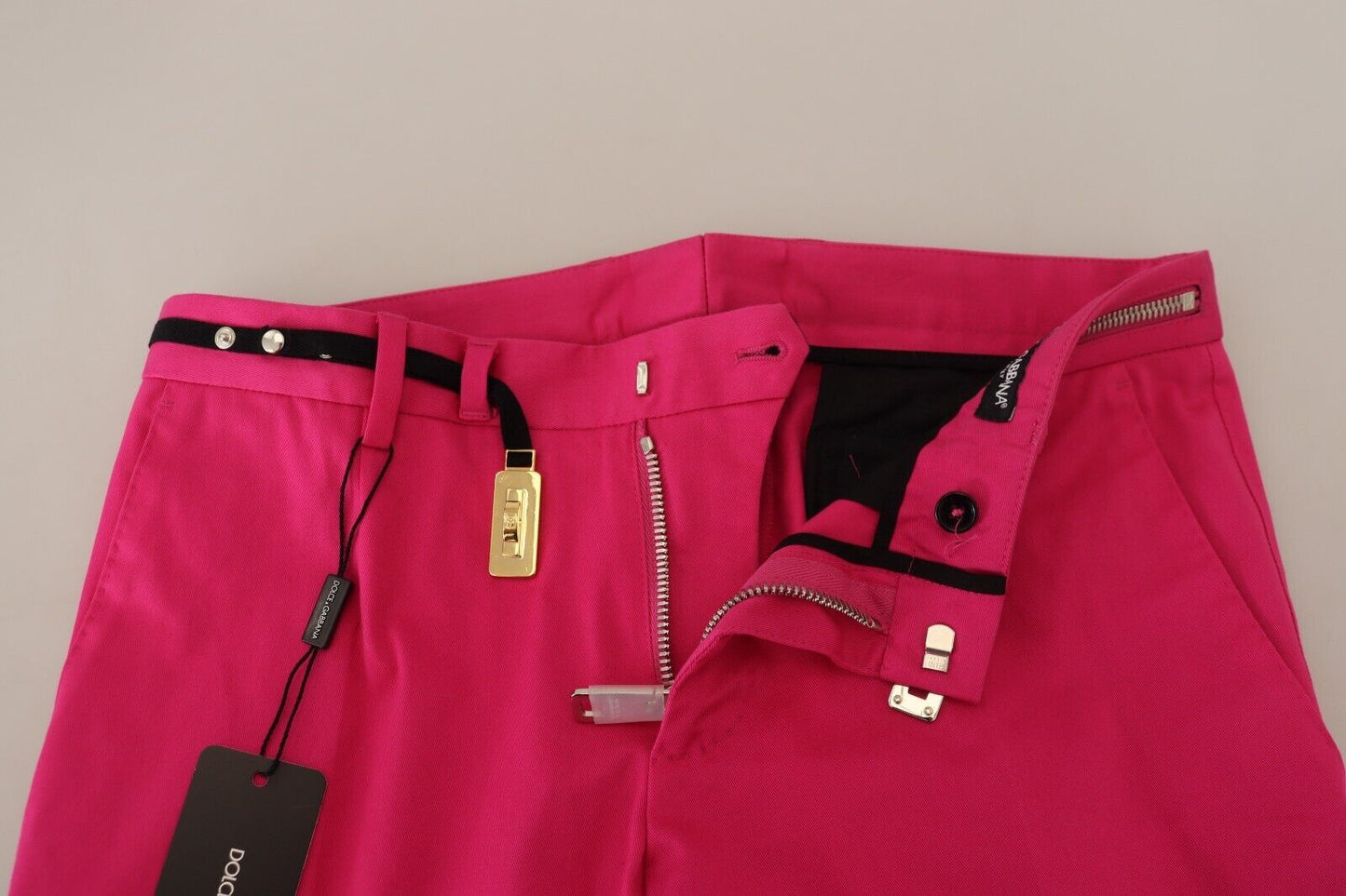 Pantalones elegantes de mezcla de algodón rosa