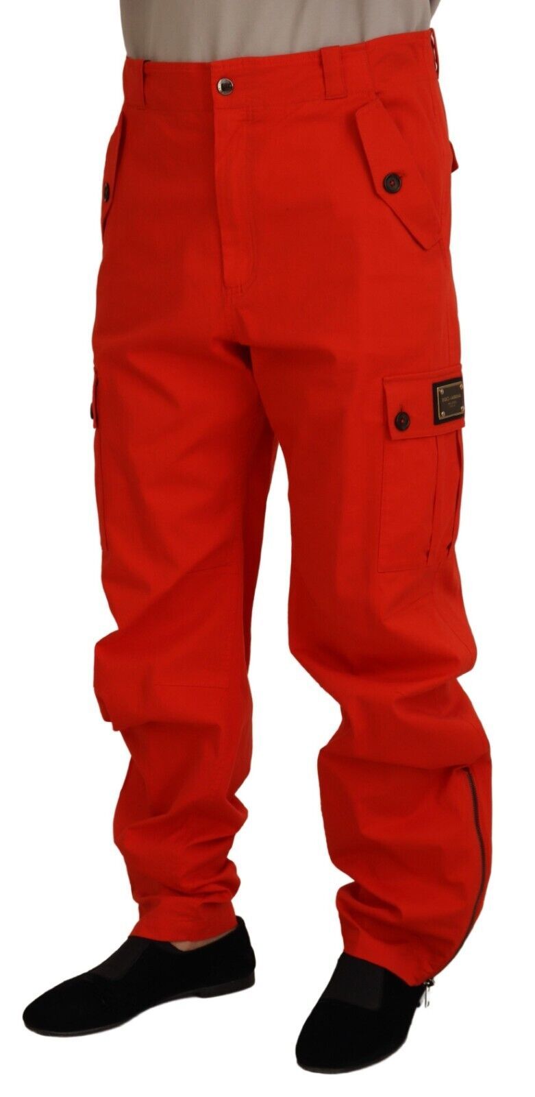 Pantalones elegantes de mezcla de algodón rojo