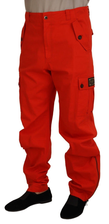 Pantalones elegantes de mezcla de algodón rojo