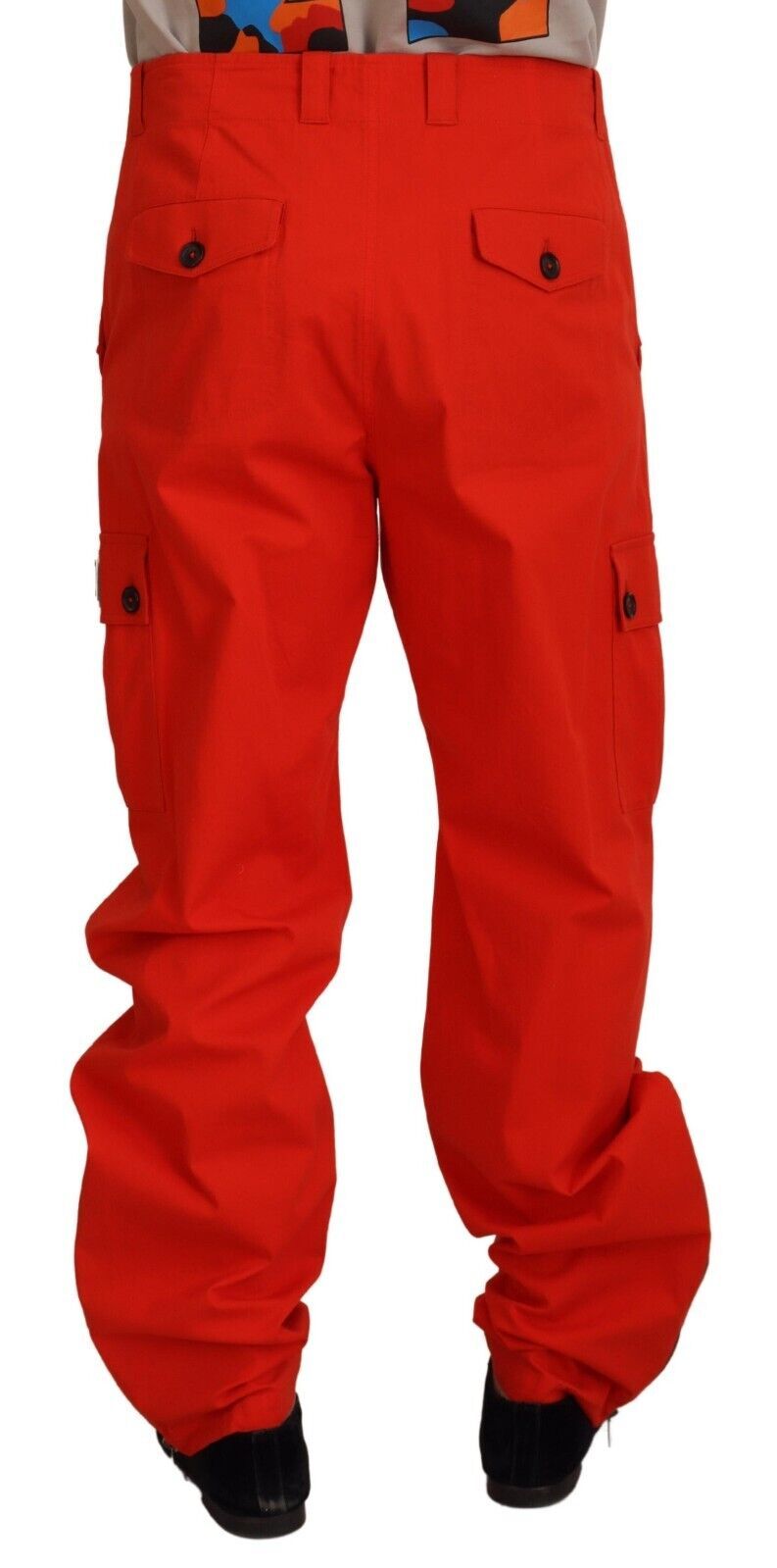 Pantalones elegantes de mezcla de algodón rojo