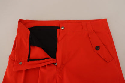 Pantalones elegantes de mezcla de algodón rojo