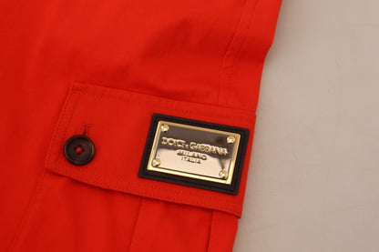 Pantalones elegantes de mezcla de algodón rojo