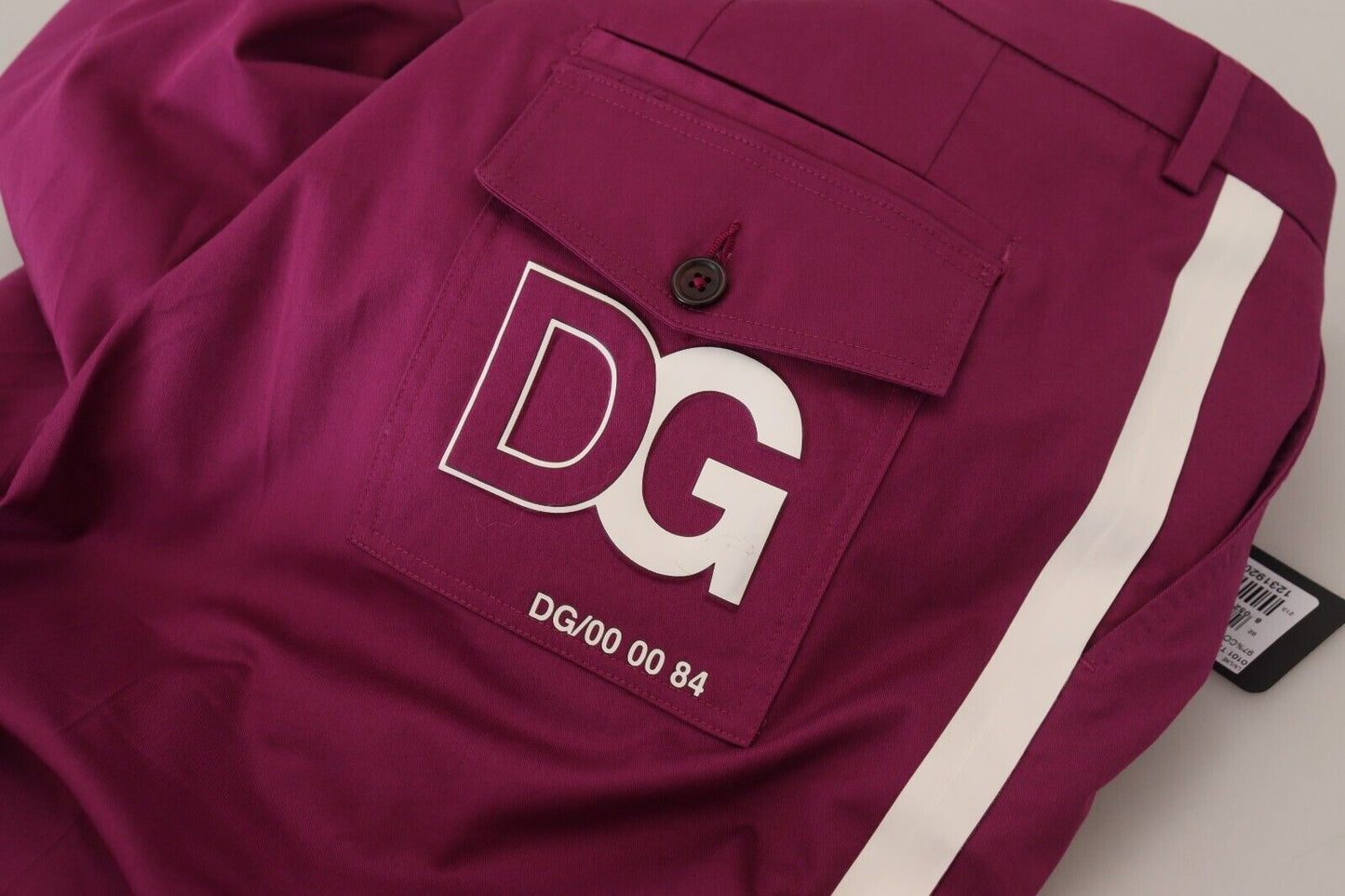 Elegantes pantalones elásticos de algodón color magenta