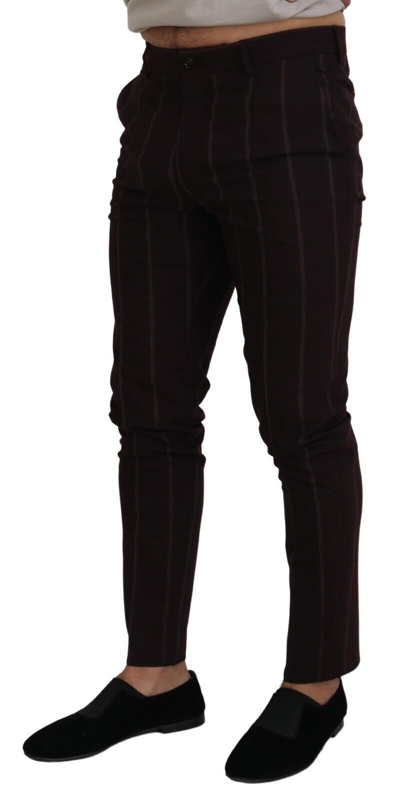 Pantalones elegantes de mezcla de lana marrón