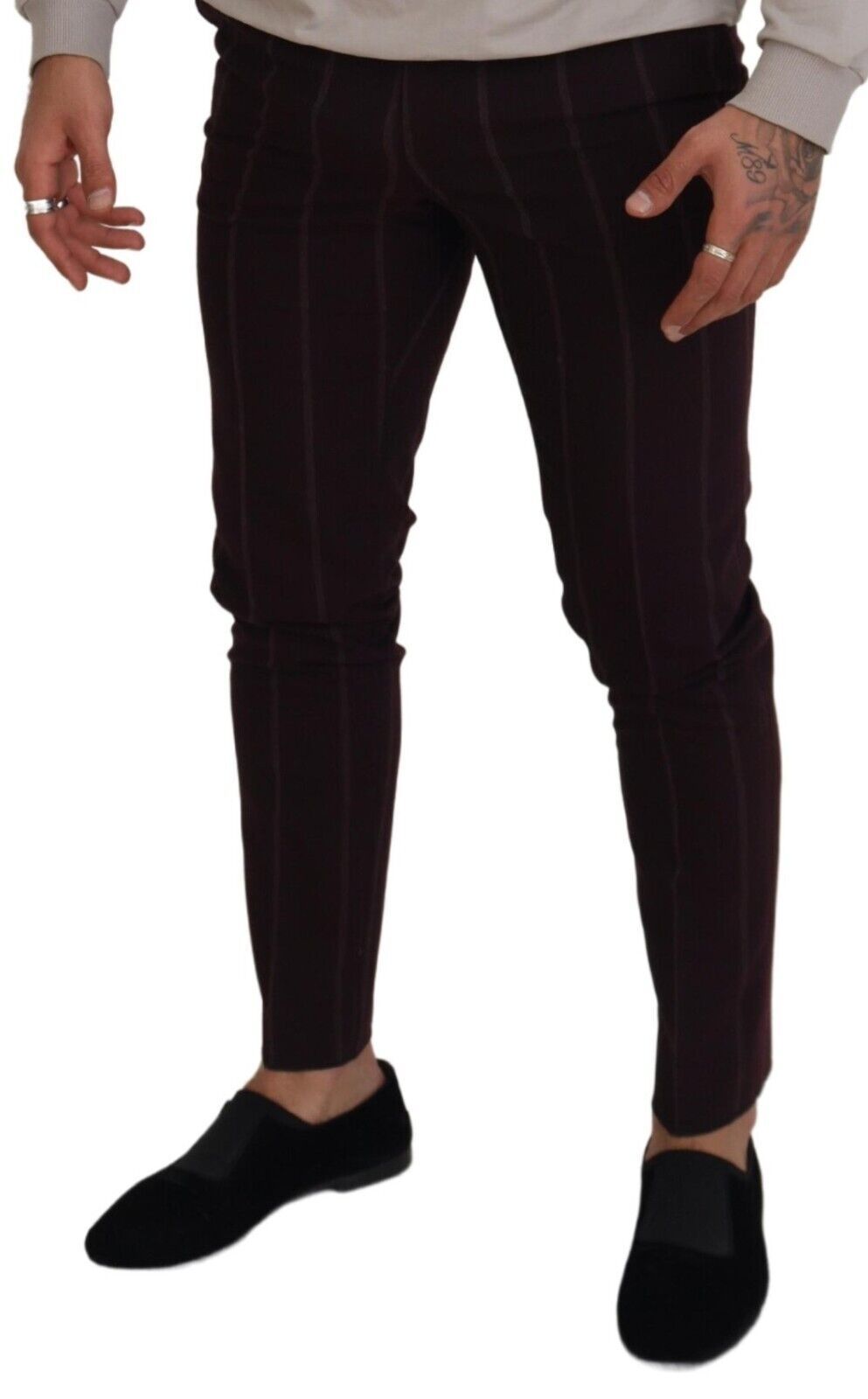 Pantalones elegantes de mezcla de lana marrón