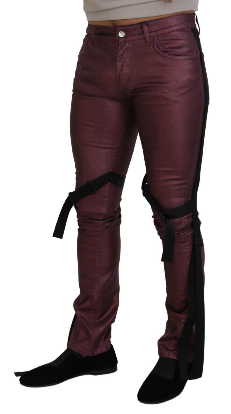 Elegantes pantalones de algodón color magenta