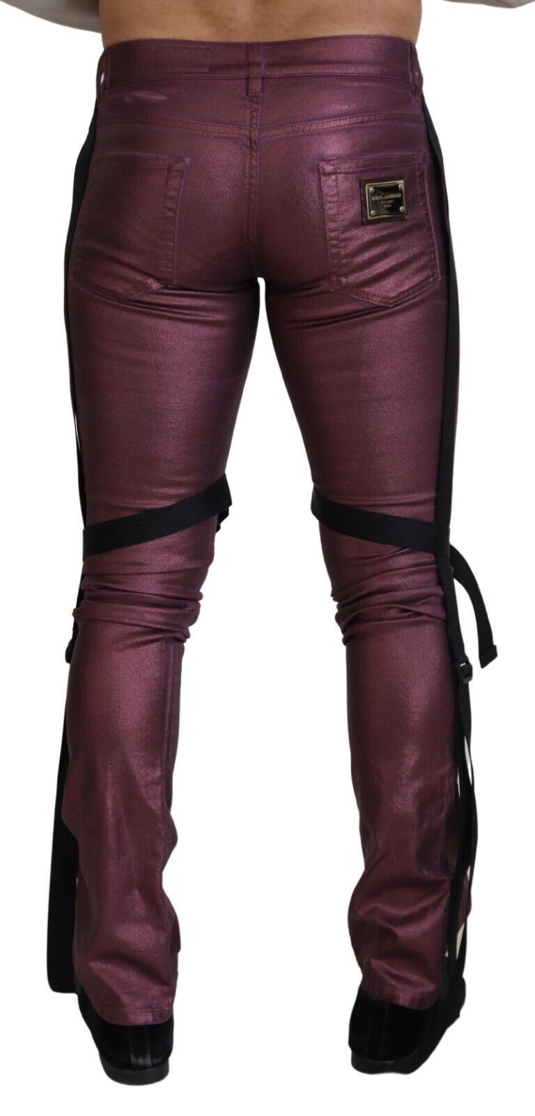 Elegantes pantalones de algodón color magenta