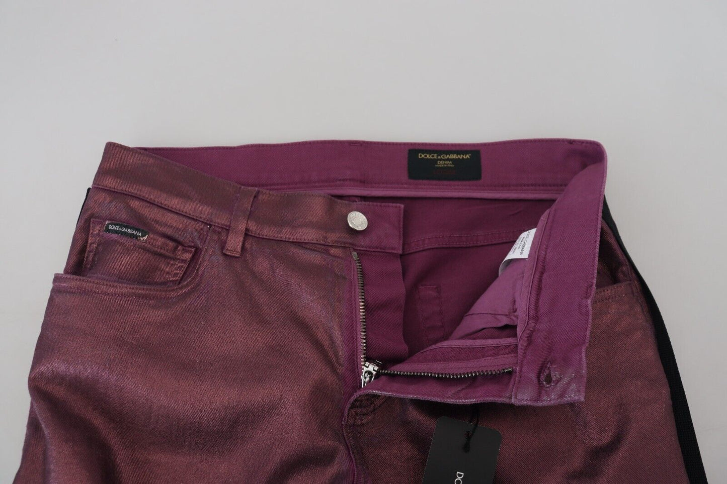 Elegantes pantalones de algodón color magenta